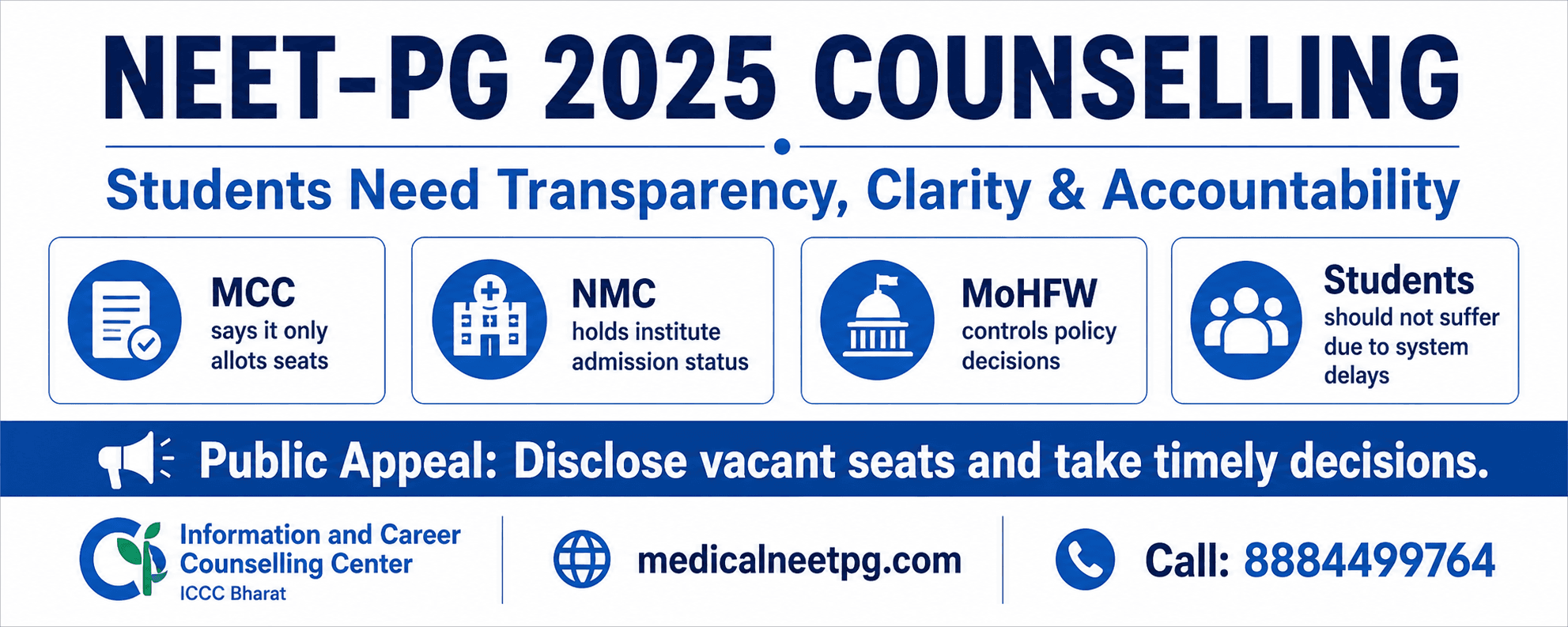 Passing the Bureaucratic Buck: Official CPGRAMS Replies Expose how MCC and NMC Have Left NEET-PG Candidates in an Accountability Vacuum