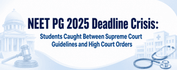 Navigating the NEET PG 2025 Deadline Crisis: The Conflict Between Supreme Court Mandates and State High Court Orders