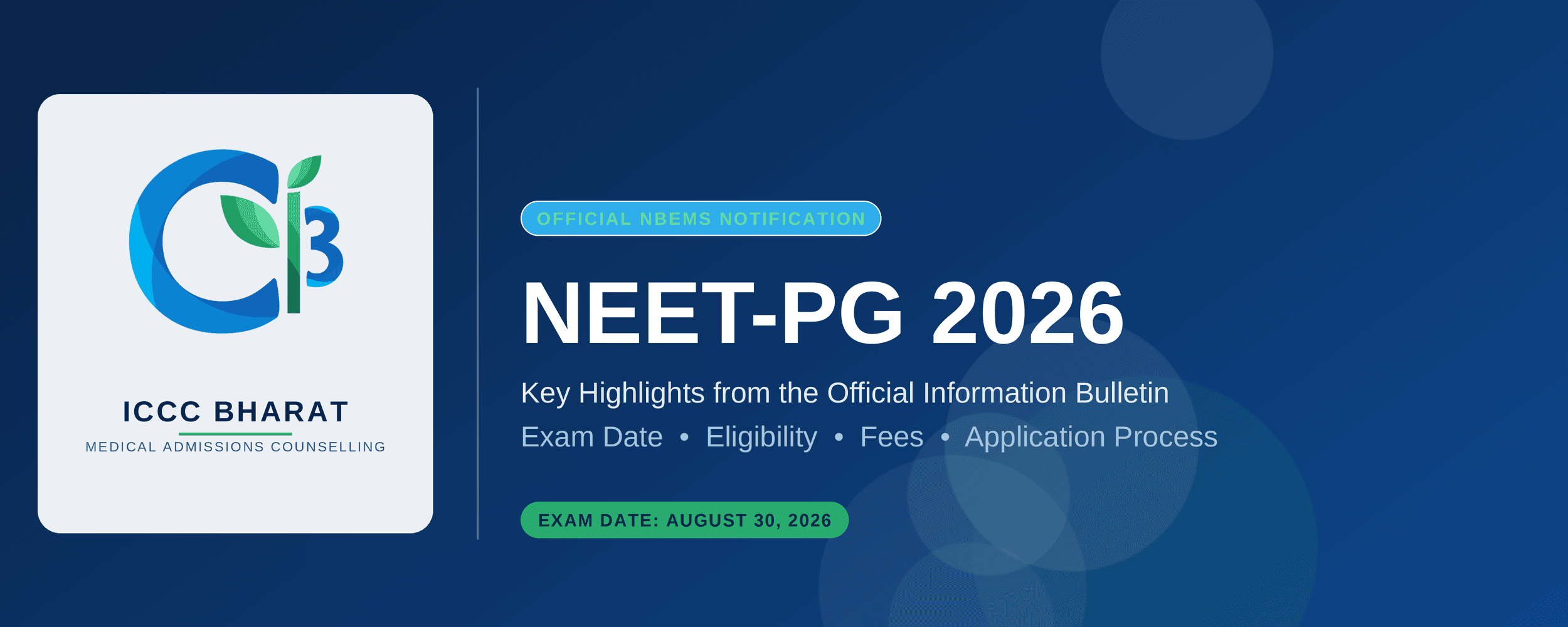 NEET-PG 2026: NBEMS Releases Information Bulletin — Exam on August 30, Single Shift